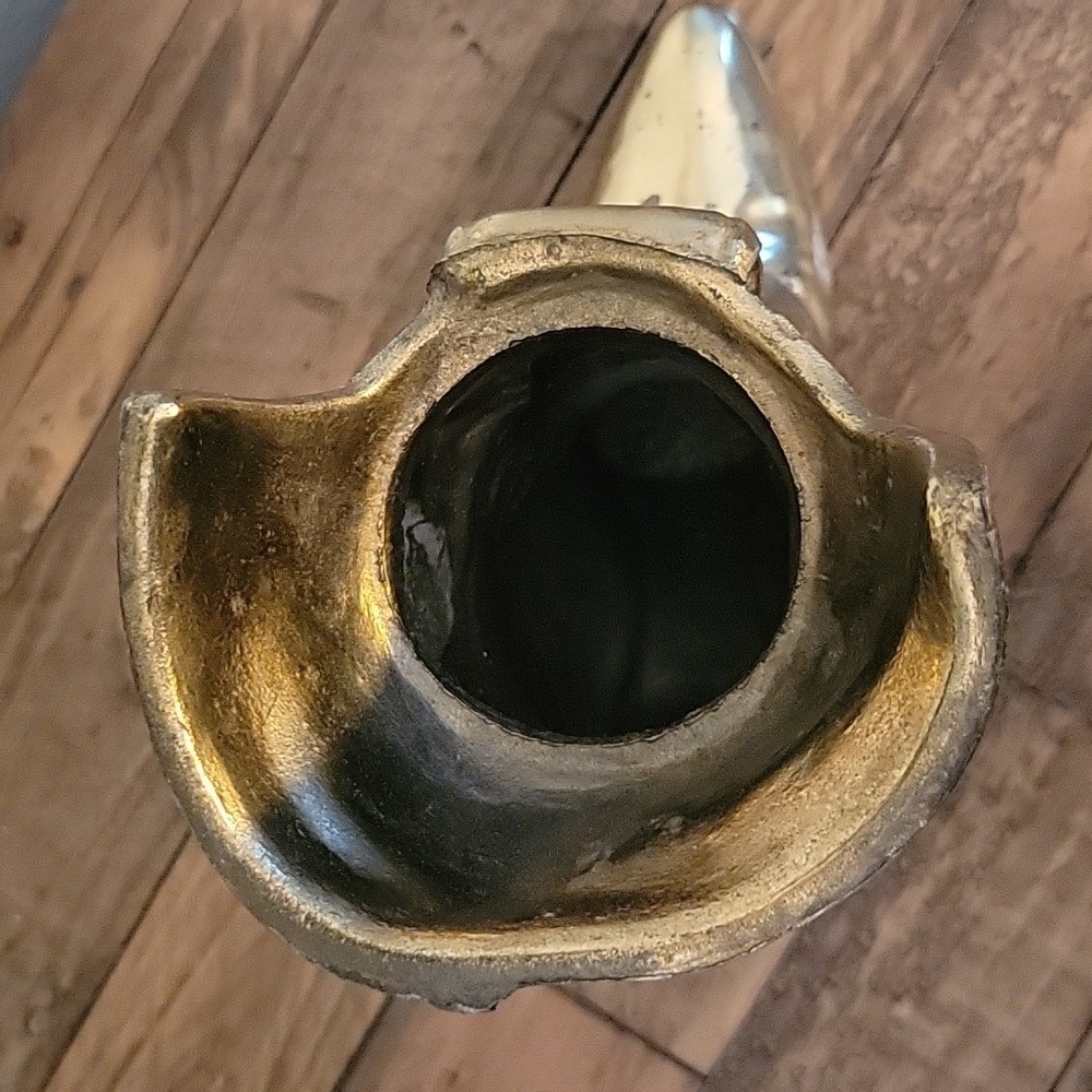 Vintage Brass Cast Victorian Era Style Boot Vase Planter Decor Display - Picture 5 of 12